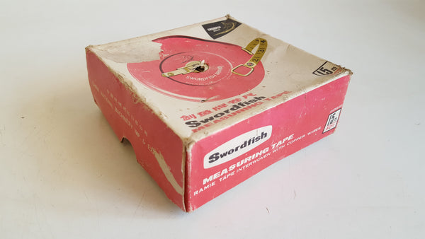 15m / 50ft Vintage Swordfish Tape Measure in Box 40864