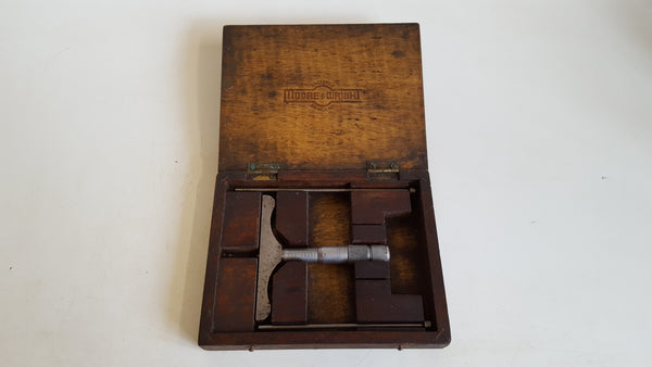 Vintage Moore & Wright Depth Gauge in Wooden Box 40849