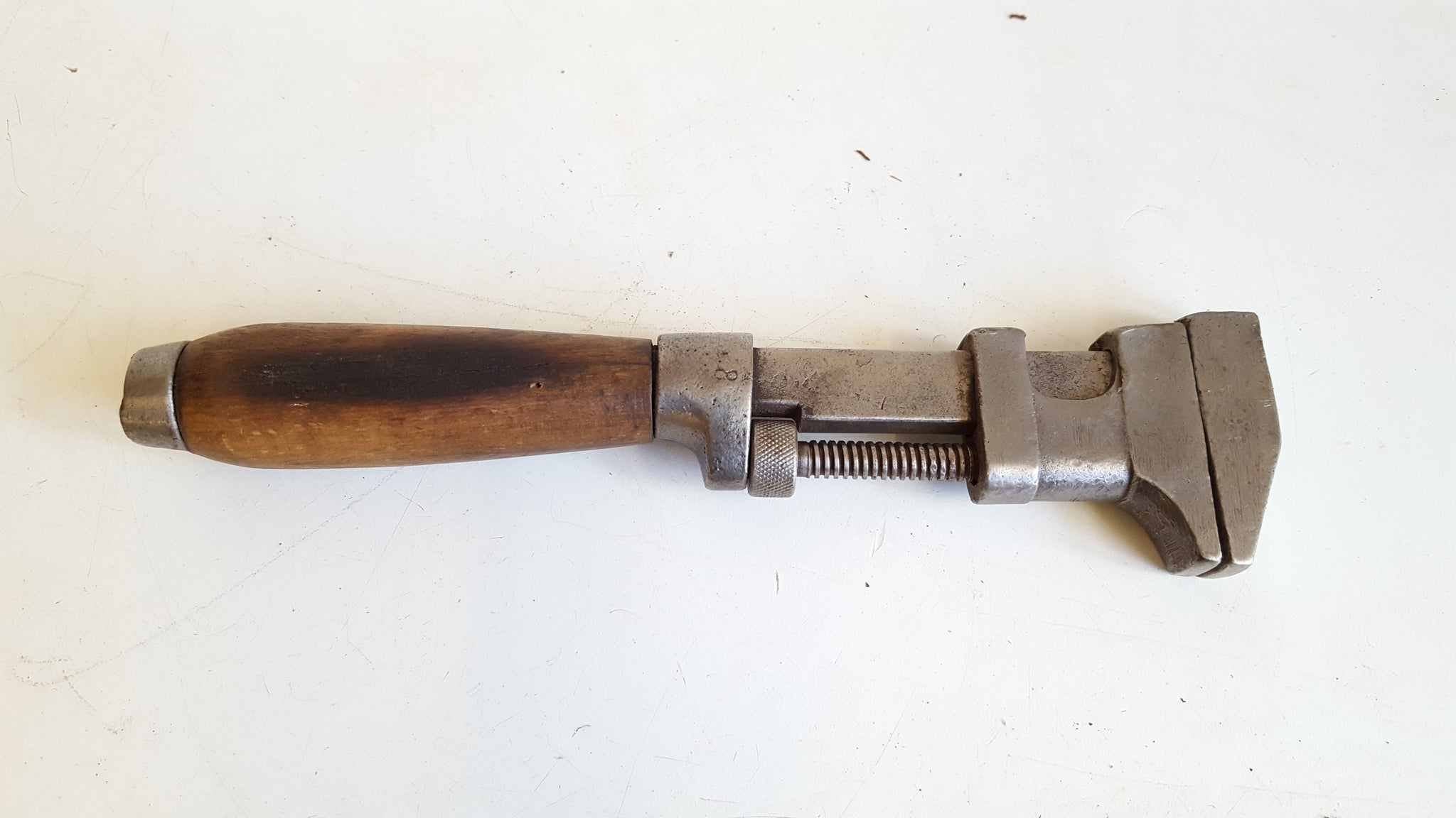 8 1/4" Vintage Foreign Adjustable Wrench 40842