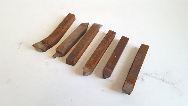 Lot of 5 Vintage Lathe Cutting Bits in Tin 40981
