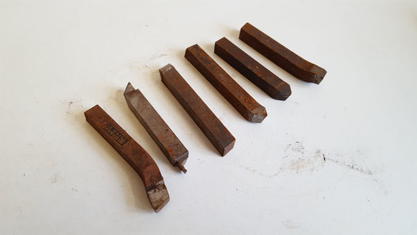 Lot of 5 Vintage Lathe Cutting Bits in Tin 40981