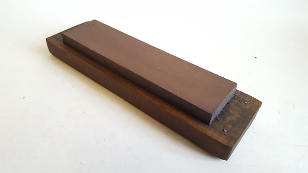 8" x 2" Vintage India Sharpening Stone in Wooden Box 40965