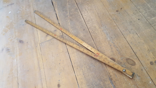 Vintage 5ft J Rabone No 1610 Wooden Folding Rule 40472