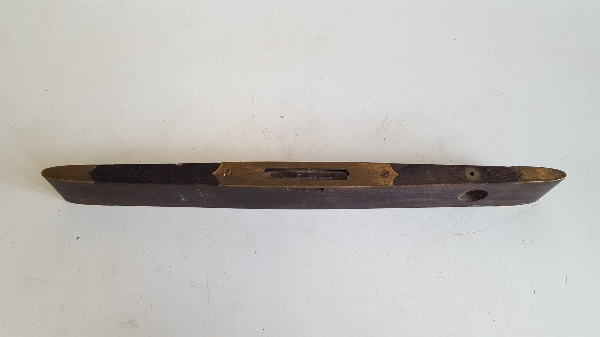 12" Vintage Brass & Wood Spirit Level 41393