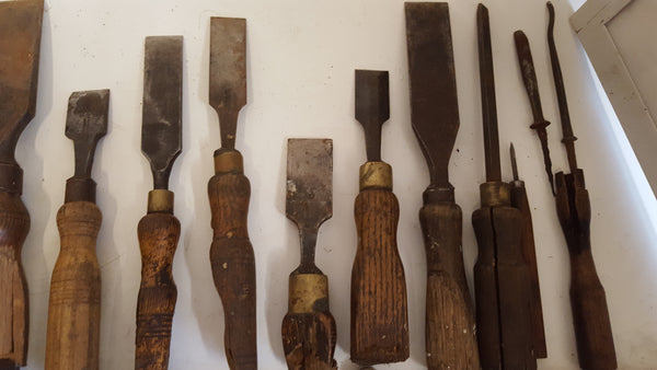 Mixed Job Lot of Chisels Restoration Project Varying Condition 41667