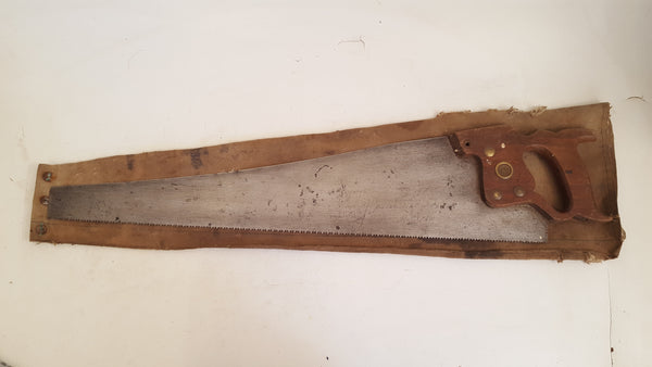 26" Vintage Disston Panel Saw w 8 TPI in Canvas Case 41165