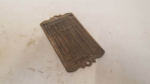 Vintage Brass Guide for Screw Pitches 42577